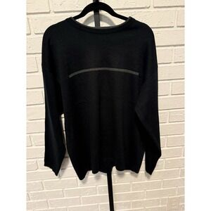 Y2K Point Zero Black Crewneck Sweater Men's L Skater Minimal Grunge